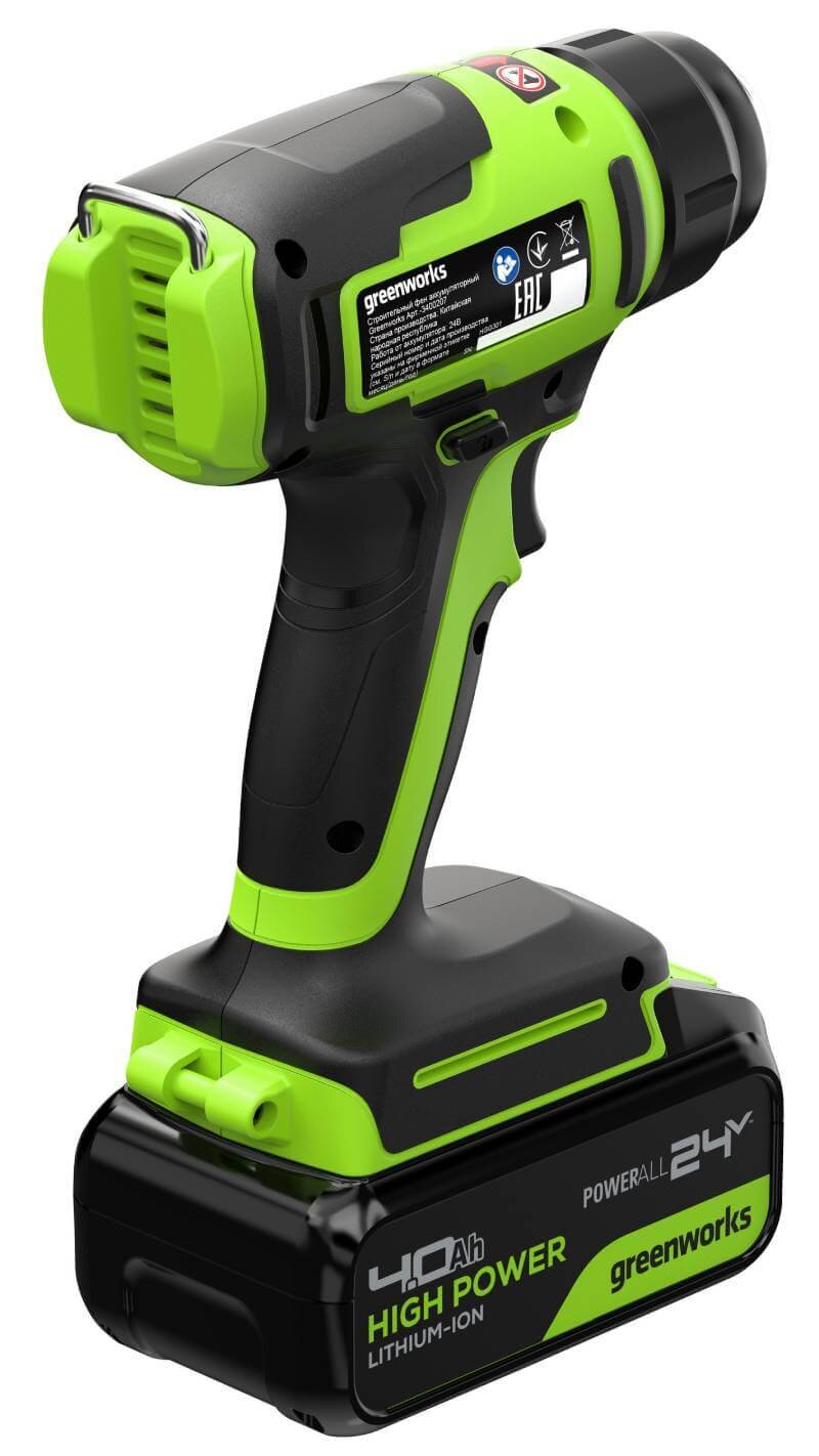 Фен строительный аккумуляторный (термофен) GREENWORKS G24HG (3400207CUB)