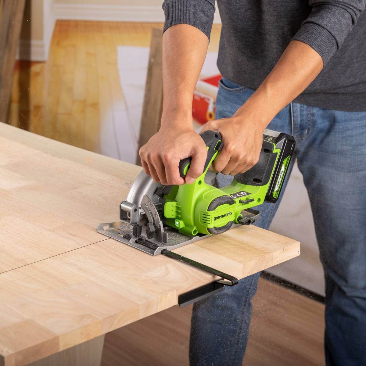 Пила дисковая аккумуляторная GREENWORKS GD24CS165 (1501607CUB)
