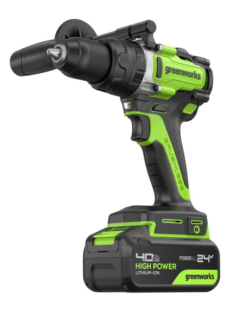 Дрель-шуруповерт ударный Greenworks GD24DD140 Anti-kickback (3707607CUB) [24В, 1х4.0 Ач, бесщеточный, кейс]