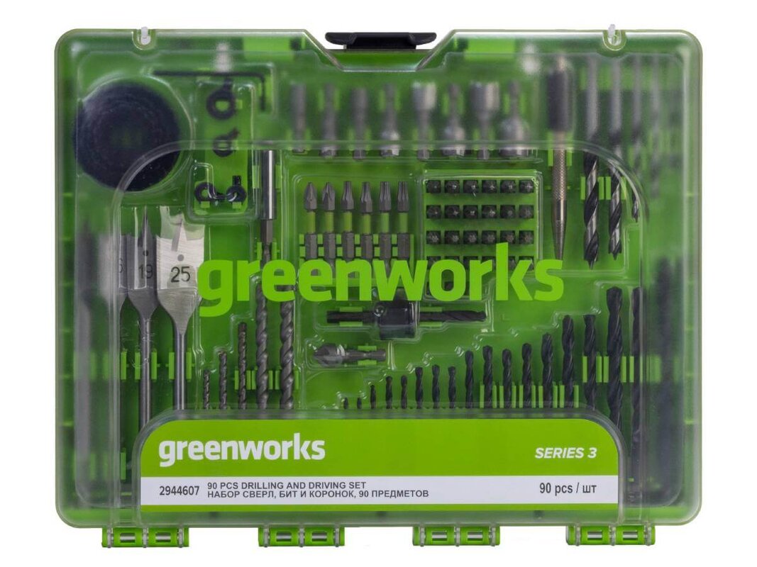Набор бит и сверл GREENWORKS 90 шт. (2944607)