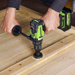 Дрель-шуруповерт ударный Greenworks GD24DD140 Anti-kickback (3707607CUD) [24В, 2х4.0 Ач, бесщеточный, кейс]