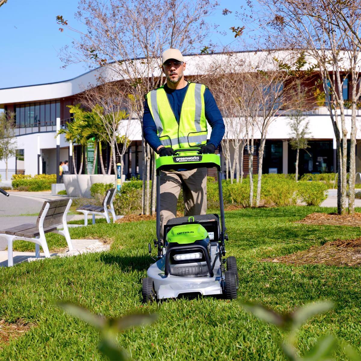 Газонокосилка аккумуляторная GREENWORKS LM221S (2519407) [82В, без АКБ и ЗУ]