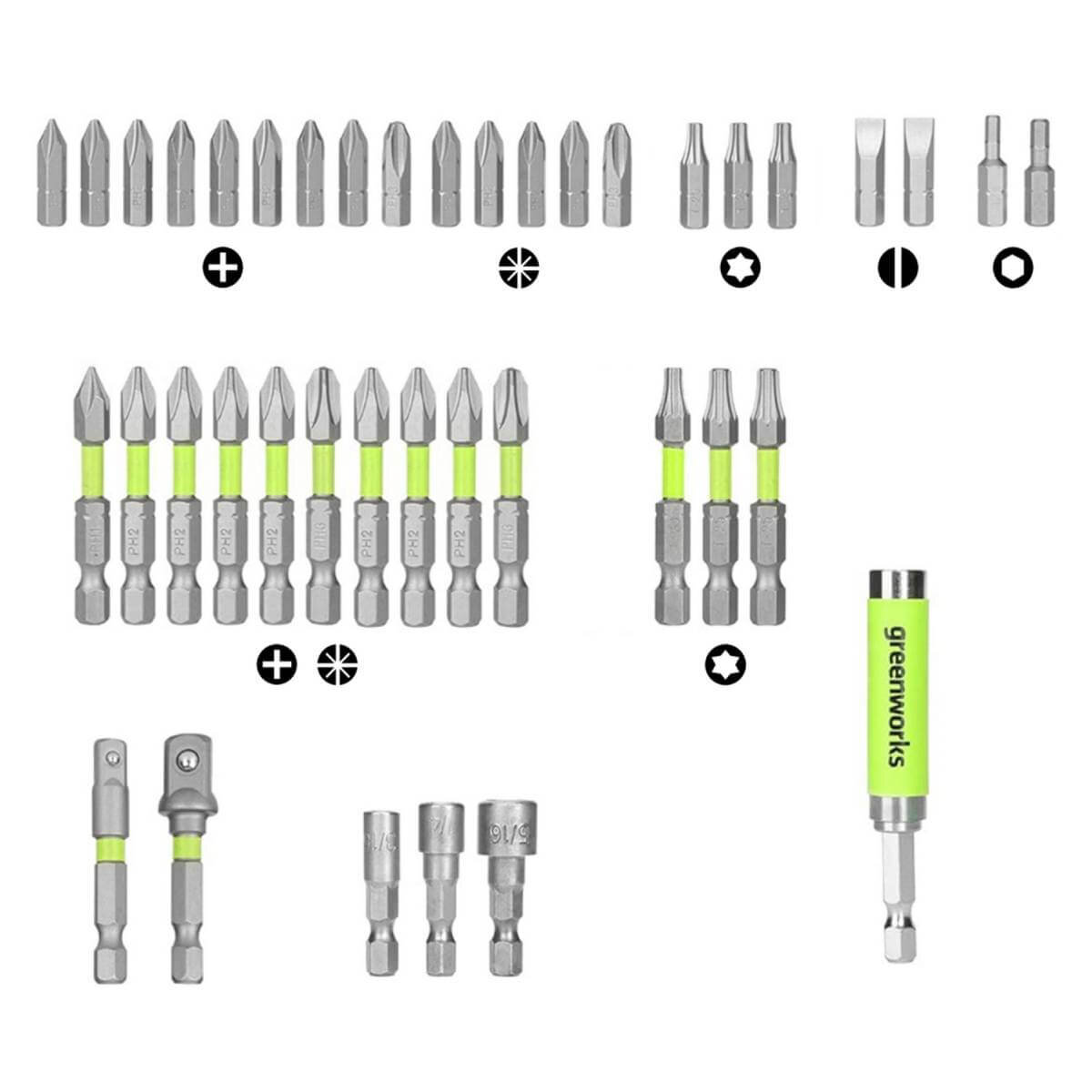 Набор бит GREENWORKS 40 шт. (2944207)