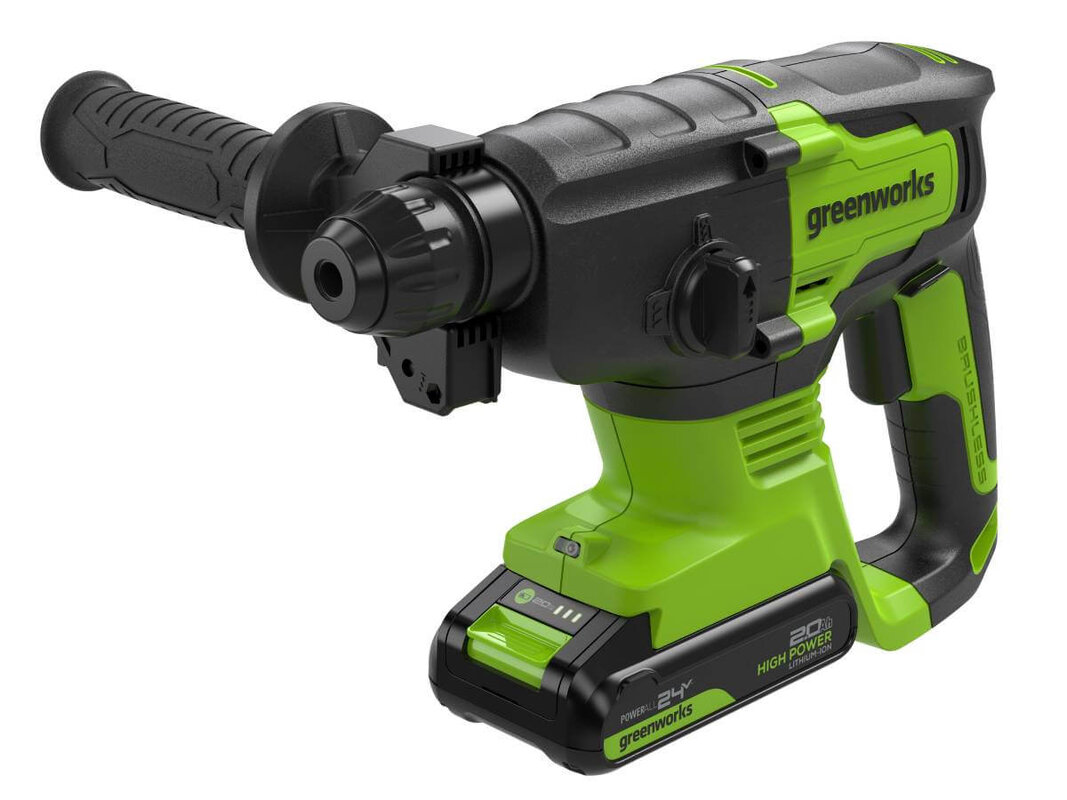 Перфоратор аккумуляторный GREENWORKS GD24SDS2 (3803007CUA)