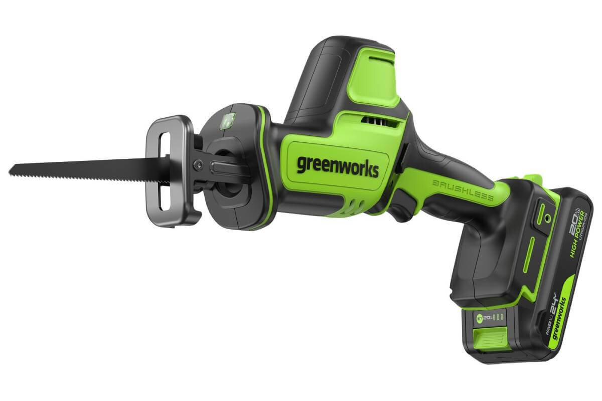 Пила сабельная аккумуляторная GREENWORKS GPT-CRS-25 (1200507CUA)