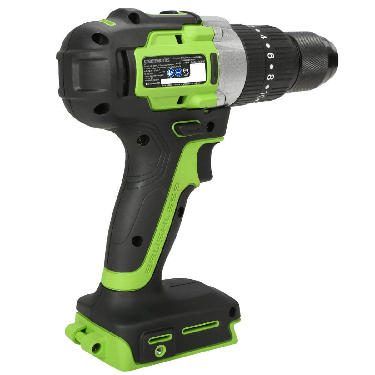 Шуруповерт ударный Greenworks GD24DD60 (3704107) [24В, 1х2 Ач, бесщеточный, картон]