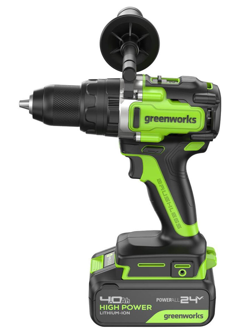 Дрель-шуруповерт ударный Greenworks GD24DD140 Anti-kickback (3707607CUB) [24В, 1х4.0 Ач, бесщеточный, кейс]
