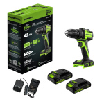 Дрель-шуруповерт Greenworks DD345 (3708307CUC) [24В, 2х2.0 Ач, бесщеточный, кейс]