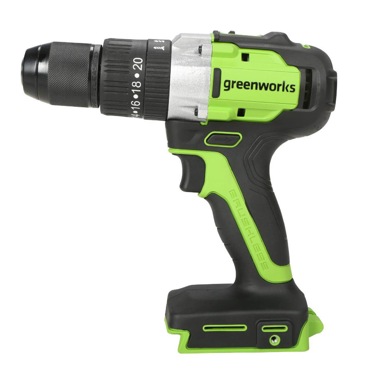 Шуруповерт ударный Greenworks GD24DD60 (3704107) [24В, 1х2 Ач, бесщеточный, картон]