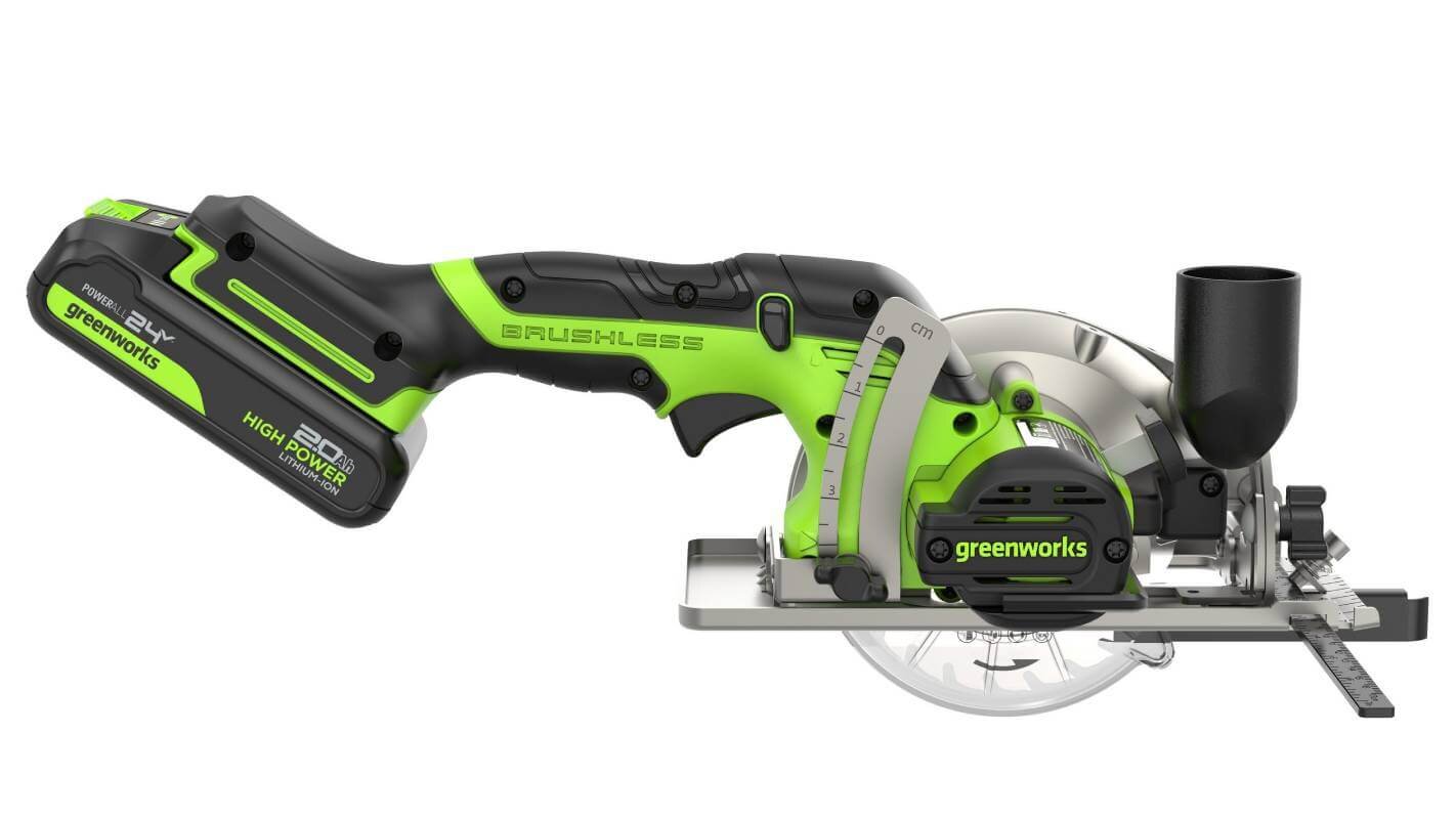 Пила дисковая аккумуляторная мини GREENWORKS G24MCS (1501207CUA)