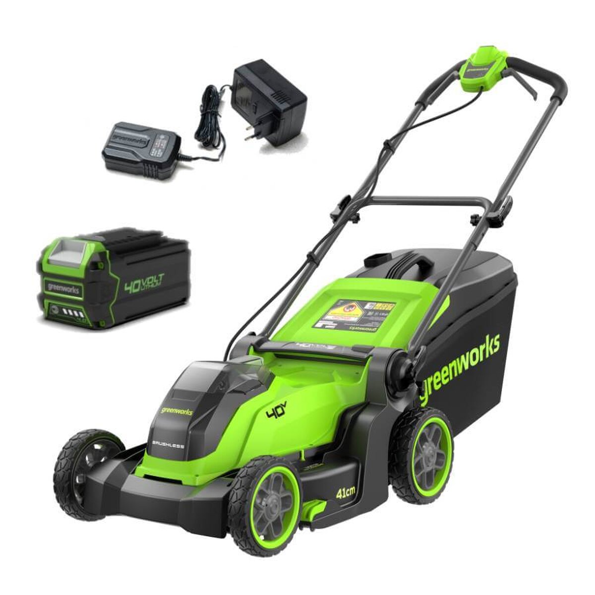 Газонокосилка аккумуляторная GREENWORKS GD40LM411 (2521007UB) [40В, 1х4.0 Ач, з/у]