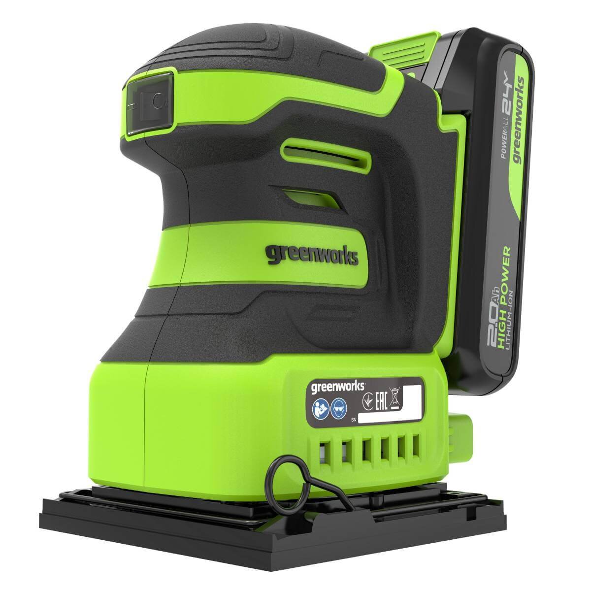 Шлифмашина вибрационная аккумуляторная GREENWORKS G24SS14 (3100507CUA)