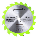 Диск пильный по дереву GREENWORKS 165х20х18T (2955807)