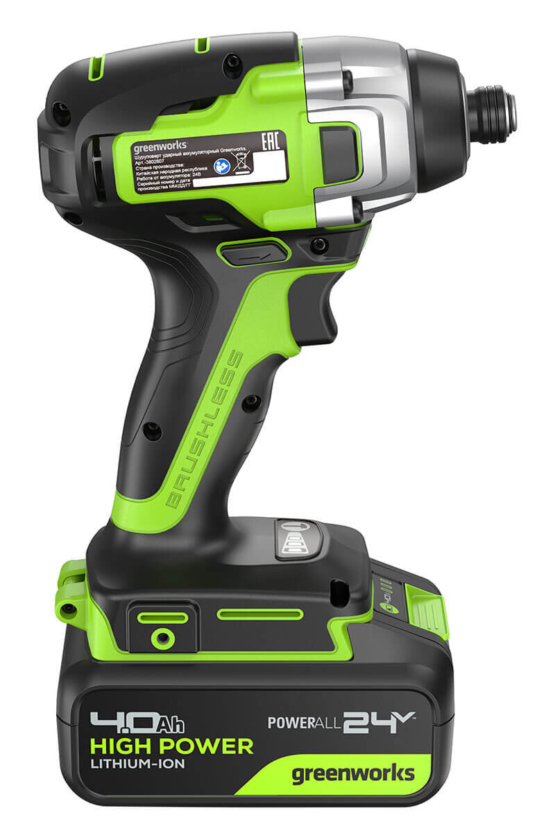 Винтоверт аккумуляторный ударный GREENWORKS GD24ID3 (3802807CUB)
