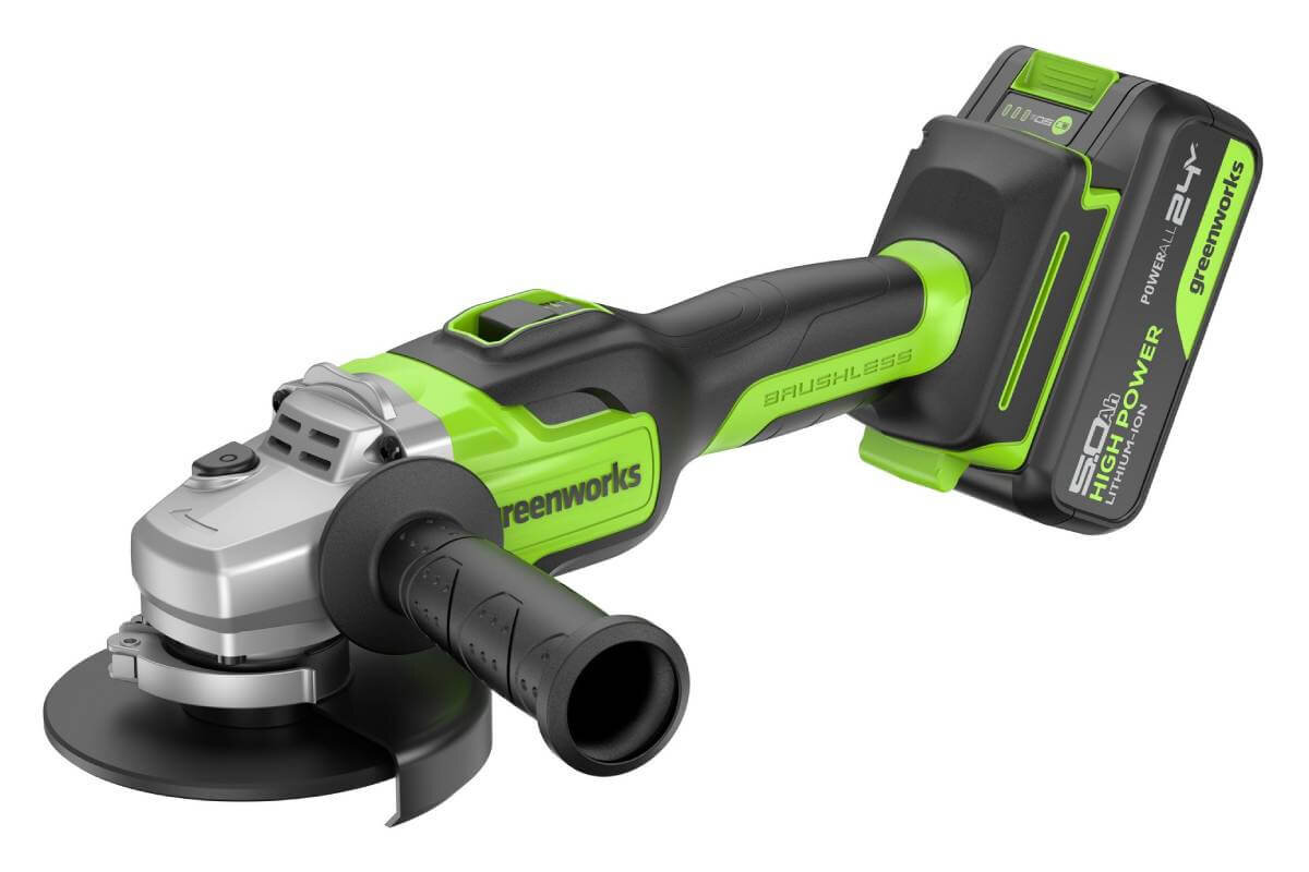 Шлифмашина угловая аккумуляторная GREENWORKS GD24AG (3200207CUG)