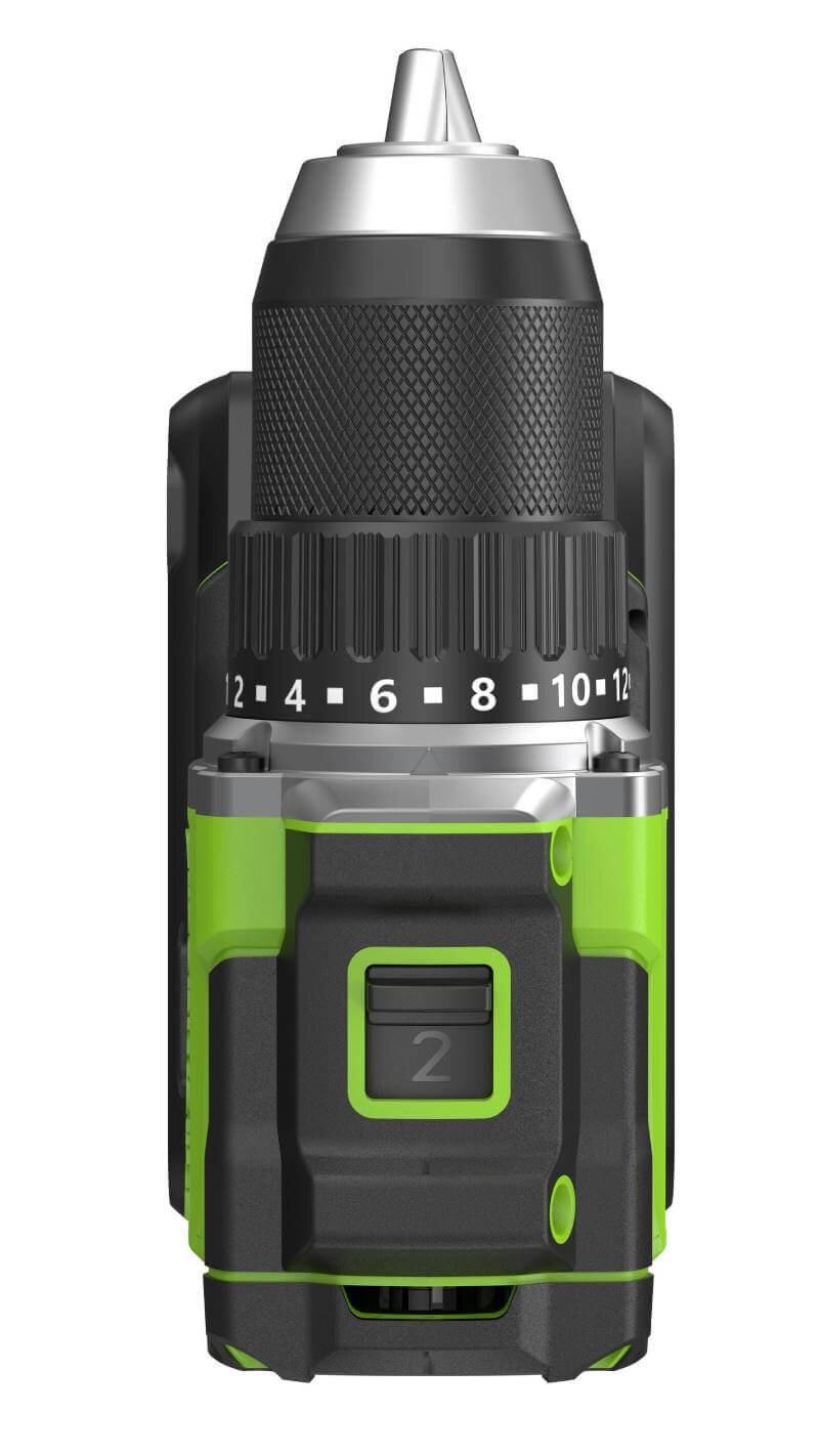 Дрель-шуруповерт Greenworks DD560 Anti-kickback (3708407CUC) [24В, 2х2.0 Ач, бесщеточный, кейс]
