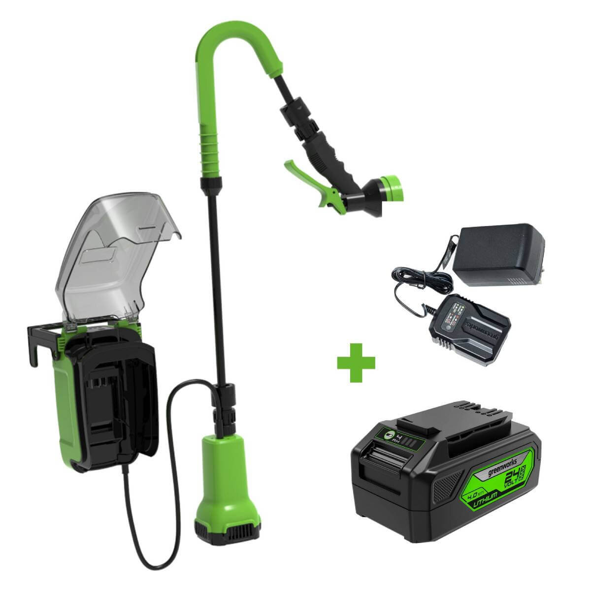 Насос дренажный аккумуляторный, для полива из бочки GREENWORKS G24SWP (3401007UB)