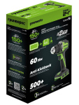 Дрель-шуруповерт Greenworks DD560 Anti-kickback (3708407CUC) [24В, 2х2.0 Ач, бесщеточный, кейс]
