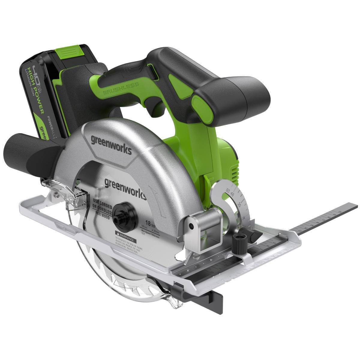 Пила дисковая аккумуляторная GREENWORKS GD24CS165 (1501607CUB)