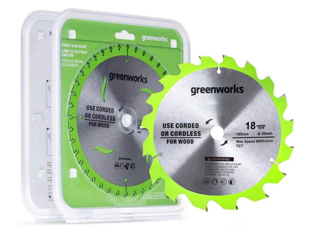 Диск пильный по дереву GREENWORKS 165х20х18T (2955807)