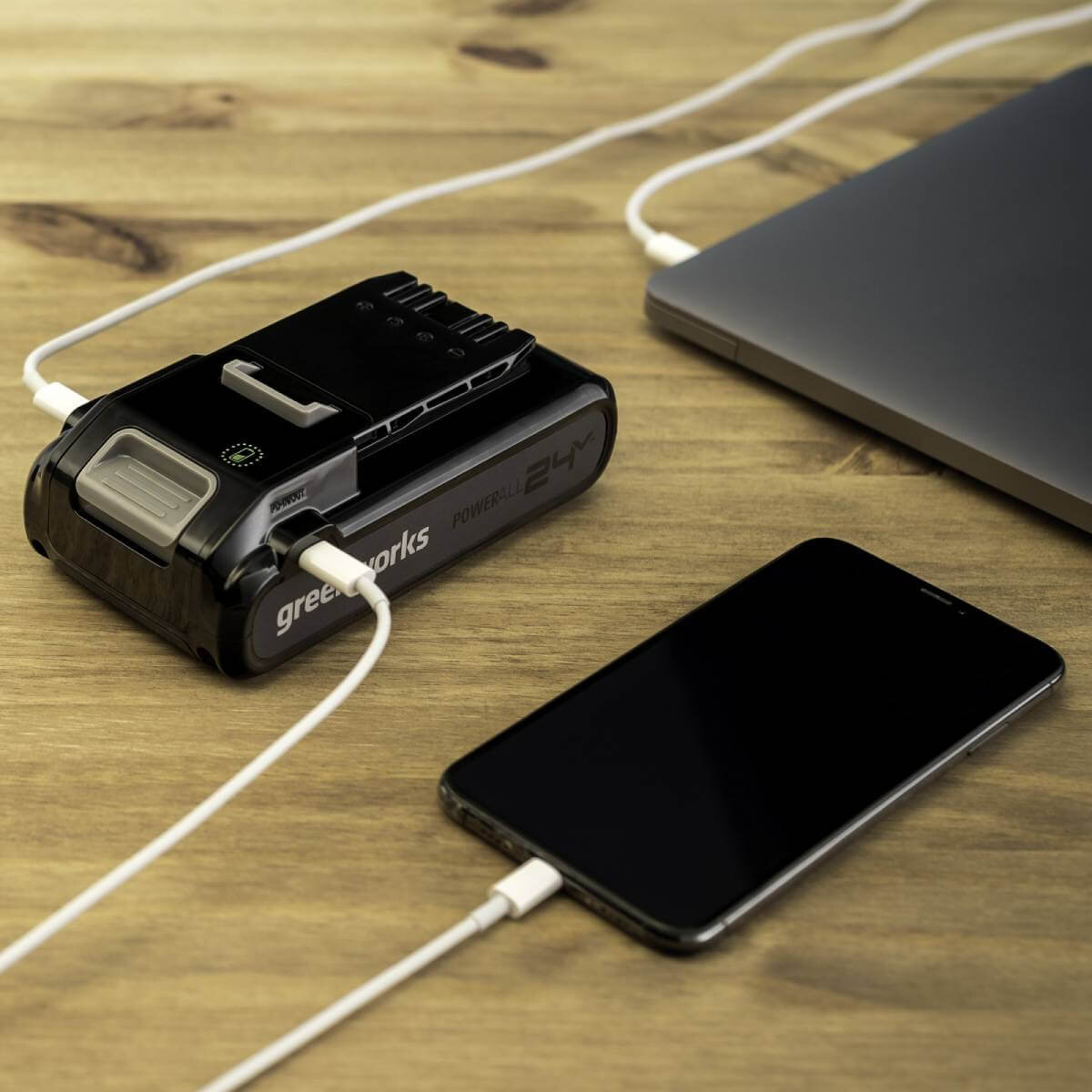 Аккумулятор GREENWORKS 24.0V 4.0Ah Li-Ion с двумя USB-C разъемами (2940407)