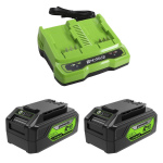 Газонокосилка аккумуляторная GREENWORKS G24X2LM411 (2520907UD) [2х24В, 2х4.0 Ач, з/у]