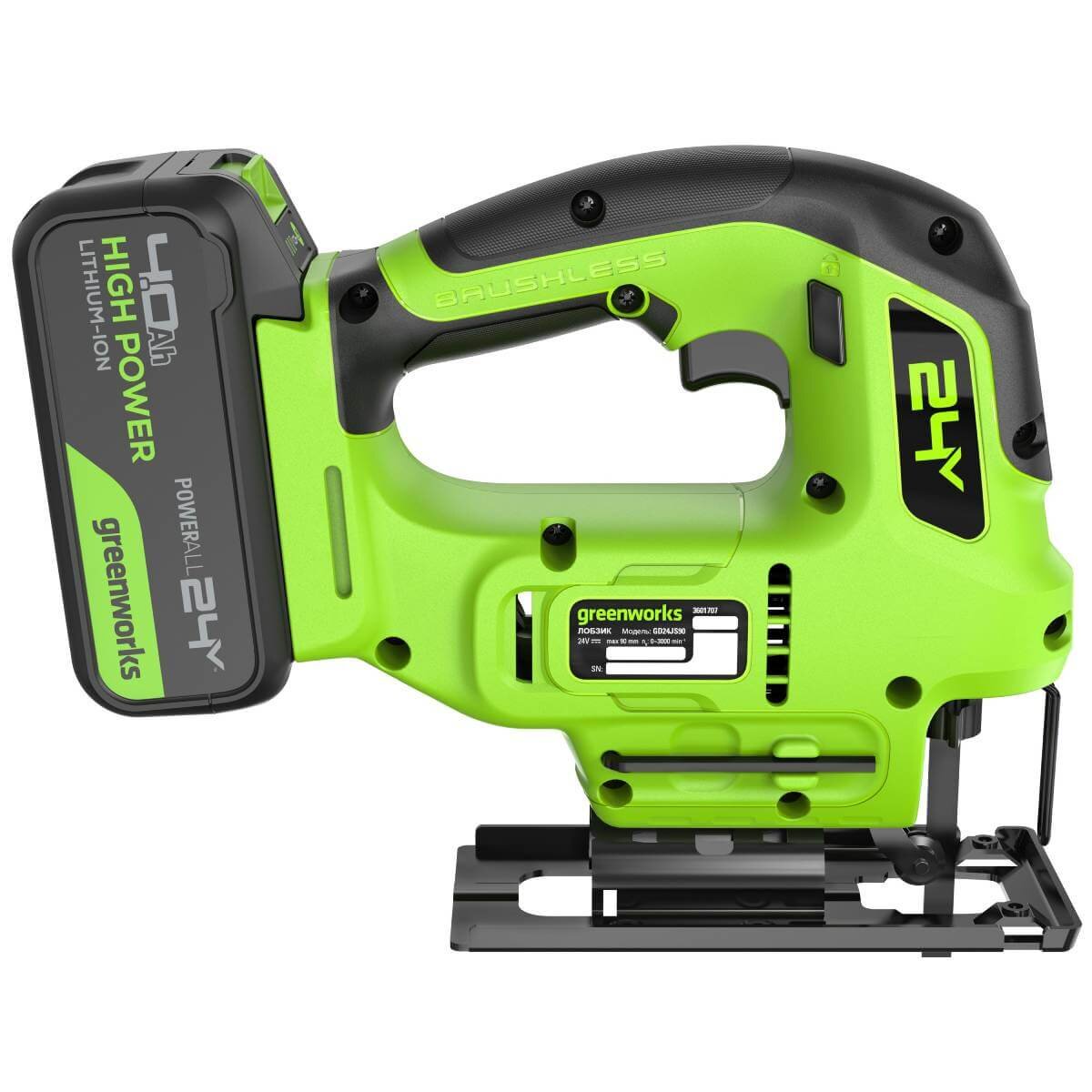 Лобзик аккумуляторный GREENWORKS GD24JS90 (3601707CUB)