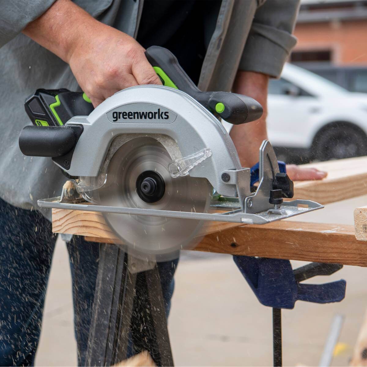 Пила дисковая аккумуляторная GREENWORKS GD24CS (1500907CUG)