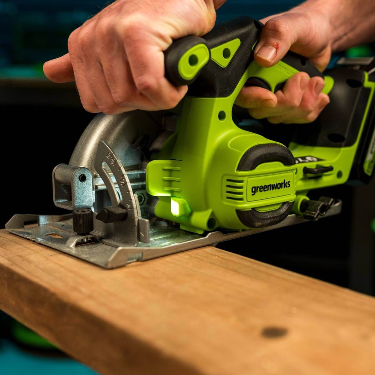 Пила дисковая аккумуляторная GREENWORKS GD24CS165 (1501607CUB)