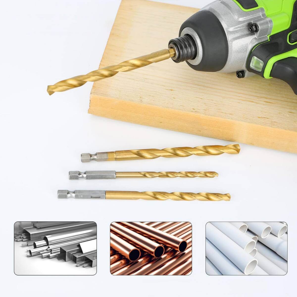 Набор сверл по металлу 1,5-8 мм GREENWORKS 22 шт. (2943907)