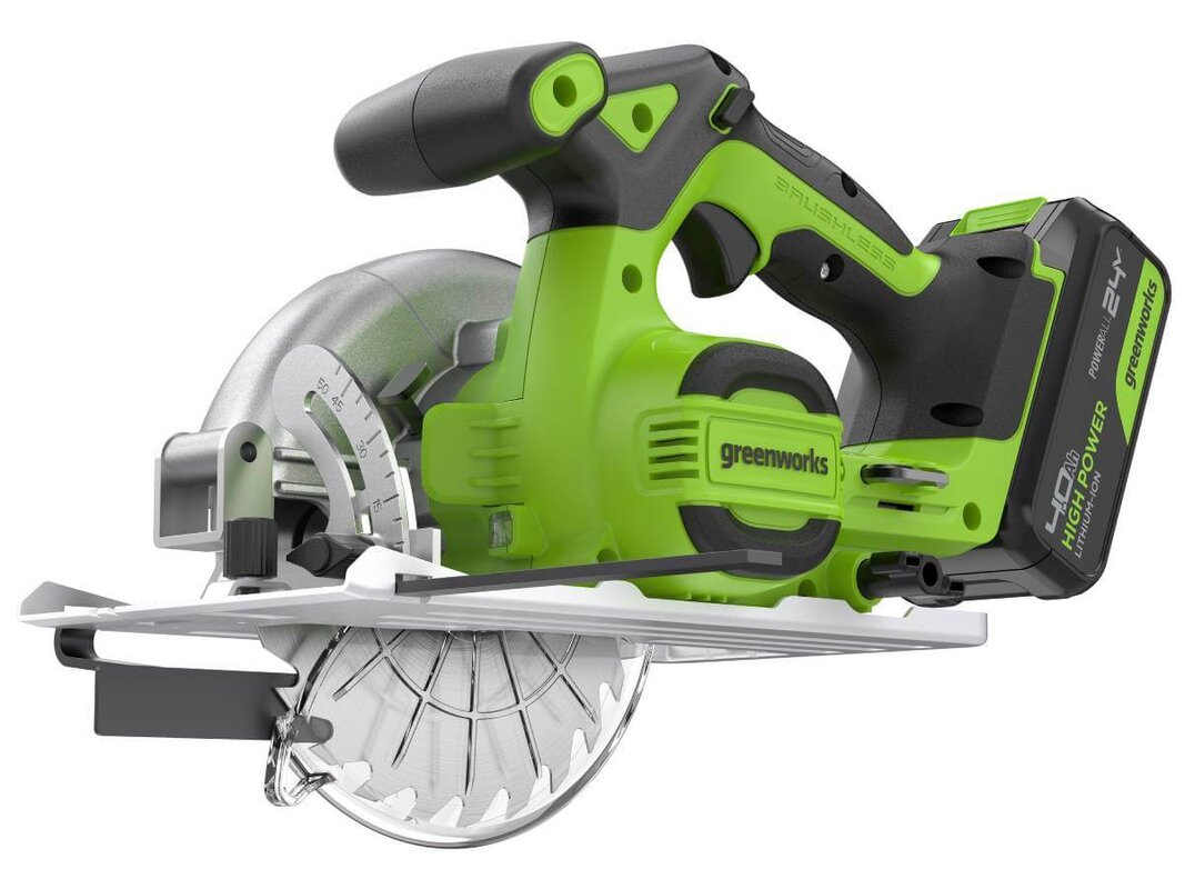 Пила дисковая аккумуляторная GREENWORKS GD24CS165 (1501607CUB)