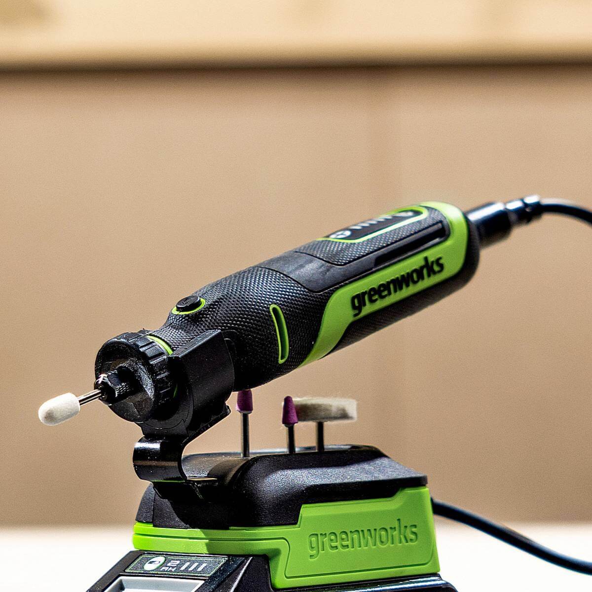 Гравер аккумуляторный GREENWORKS G24RT без АКБ и ЗУ+ принадлежности (3200807)