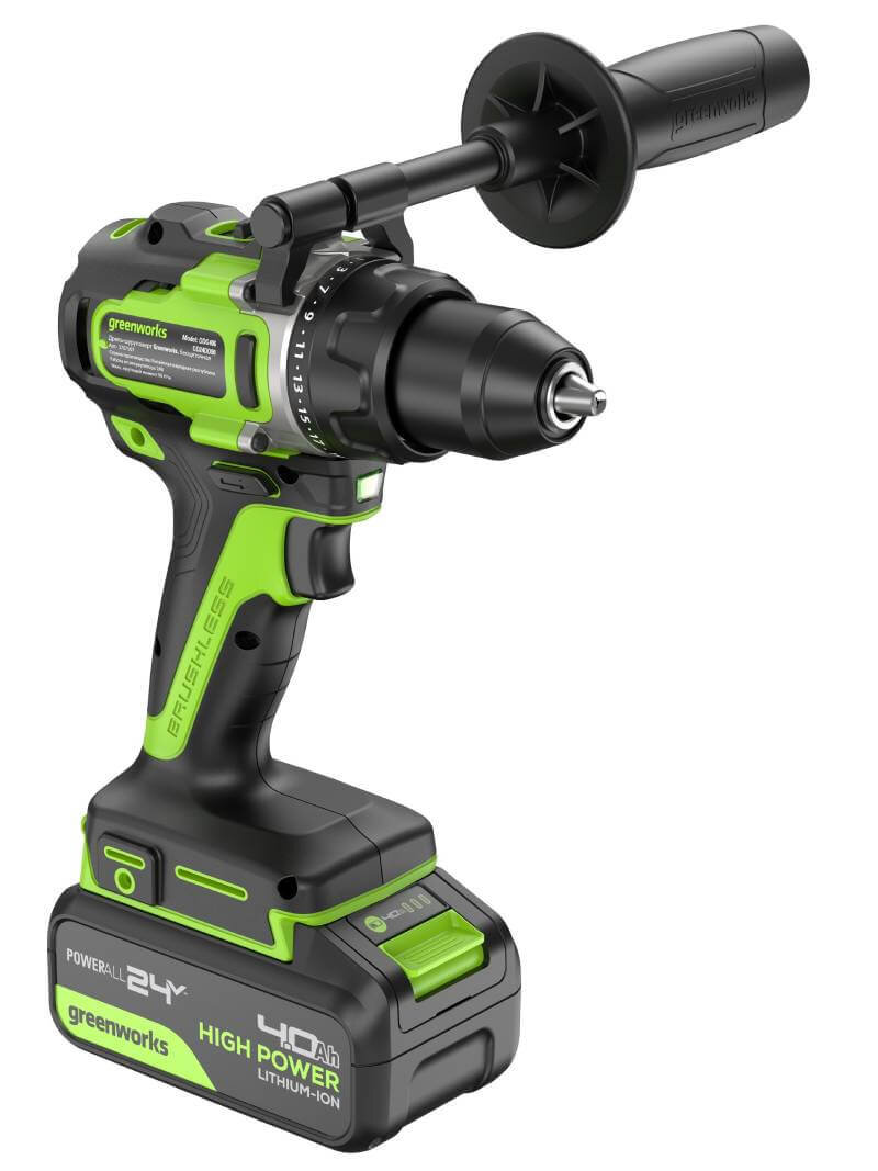 Дрель-шуруповерт Greenworks GD24DD90 (3707507CUB) [24В, 1х4.0 Ач, бесщеточный, кейс]